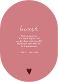 Valentijnskaart ovaal christelijk liefhebben roze hartjes Achterkant