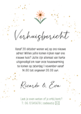 Verhuiskaart new home boogvorm planten bloemen  Achterkant