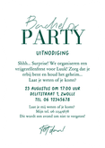 Wave uitnodigingskaart bachelor party champagne toren vip Achterkant