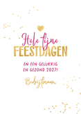 Zakelijke kerstkaart bedankt 2027 goud roze kerst boogvorm Achterkant