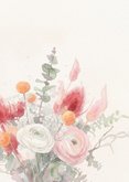 Aquarel condoleancekaart met boeket roze bloemen 2