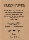 Babyshower uitnodiging wolkje hartjes  3