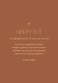 Bedankkaart communie terracotta grote foto met goudfolie 3