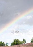 Bedankkaart heidelandschap met regenboog 2