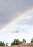 Bedankkaart heidelandschap met regenboog 2