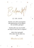 Bedankkaart huwelijk stijlvol goudlook confetti fotocollage 3