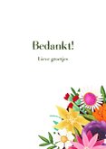 Bedankkaart met een boeket kleurrijke bloemen  3