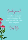 Bedankkaart met knalroze bloemen in een postzegel 3