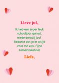 Bedankkaart rozet beste juf 3