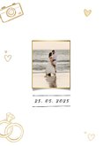 Bedankkaart trouwen hip trendy goud doodle foto's 2