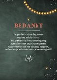 Bedankkaart trouwen houten wegwijzers lampjes krijt 3