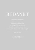 Bedankkaart trouwerij met grote foto en witte typografie 3