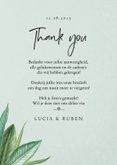 Bedankkaartje botanisch groen bladeren stijlvol 3