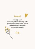 Bedankkaartje - handgetekend meisje met een gouden hart 3