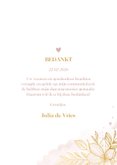 Bedankkaartje lief gouden bloemen met roze waterverf 3