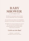 Beige uitnodiging babyshower met bloemenpatroon en foto 3