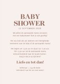 Beige uitnodiging babyshower met bloemenpatroon en foto 3