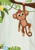 Beterschapskaart aapje jungle hang in there 2