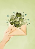 Beterschapskaart hand met envelopje vol opkikkertjes  2