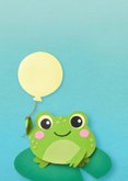 Beterschapskaart kikker met ballon 2