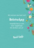 Beterschapskaart letters met bloemetjes 3