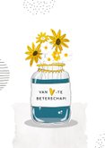 Beterschapskaart met bloemen in glazen pot 2