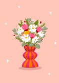 Beterschapskaart met mooie, moderne bos bloemen  2