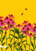 Beterschapskaart met roze bloemen in een postzegel 2