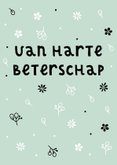 Beterschapskaart zwart witte bloemen aanpasbare kleur 2