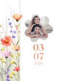 Botanische save the date met aquarel gemengde wilde bloemen 2
