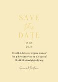 Botanische Save the Date trouwkaart mimosa geel 3