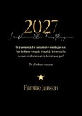 Chique zwarte fotocollage kerstkaart met gouden ster 3