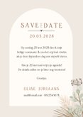 Communie Save the Date kaart met droogbloemen illustratie 3