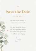 Communiefeest save the date eucalyptus goud stijlvol hartjes 3