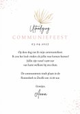 Communiefeest uitnodigingskaart kruis roze bohemian 3