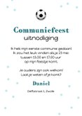 Communiefeest voetbal speler confetti uitnodiging feestje 3