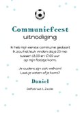 Communiefeest voetbal speler confetti uitnodiging feestje 3