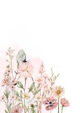 Condoleancekaart bloemen in pastel met vlinder 2