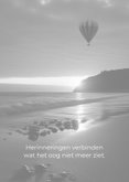 Condoleancekaart strand met heteluchtballon 2