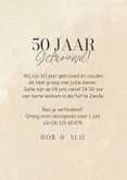 Crèmekleurige uitnodiging 50-jarig jubileum en twee foto's 3