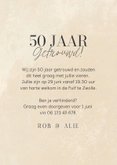 Crèmekleurige uitnodiging 50-jarig jubileum en twee foto's 3