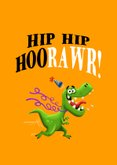 Dino verjaardagskaart met rennende T-rex! 2