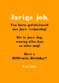 Dino verjaardagskaart met rennende T-rex! 3