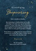 Doopkaart volwassen doop uitnodiging goud blauw kruisje 3