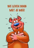 Een grappige beterschapskaart met twee beren en knuffel 3