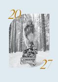 Elegante fotokaart met klassieke typografie voor nieuwjaar 2