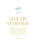 Elegante huwelijks felicitatiekaart met champagnetoren 3
