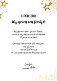 Feestelijke foto kaart uitnodiging met gouden sterren 3