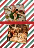 Feestelijke rood groene kerstdiner uitnodiging met strik  2