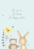 Felicitatie geboorte - bloemen bosdieren jongen 2